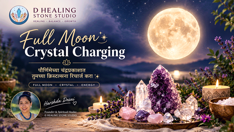 पौर्णिमेच्या चंद्रप्रकाशात क्रिस्टल्सना रिचार्ज करा ✨